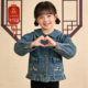 春款 厵yuan童装 女童春秋牛仔外套2026年新款 国风绣花小童翻领上衣