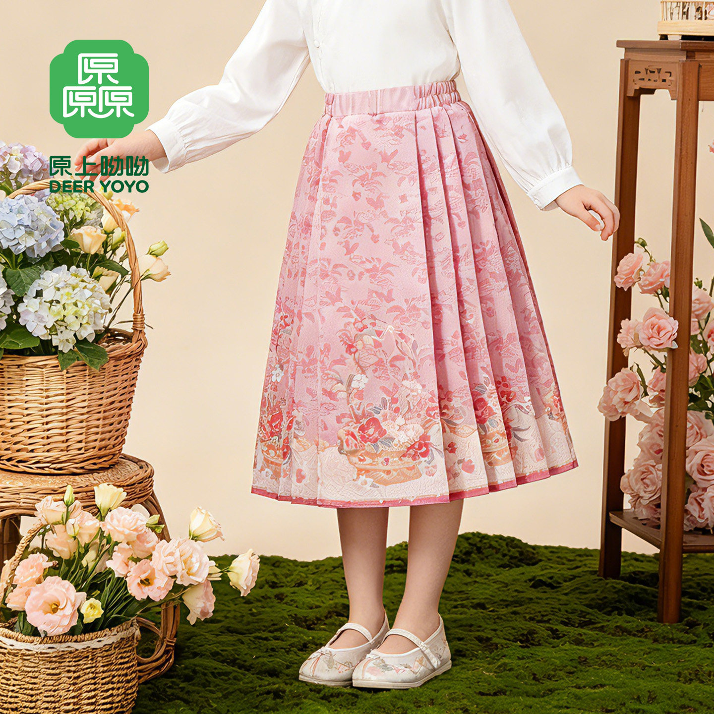 原上呦呦女童国风汉服马面裙