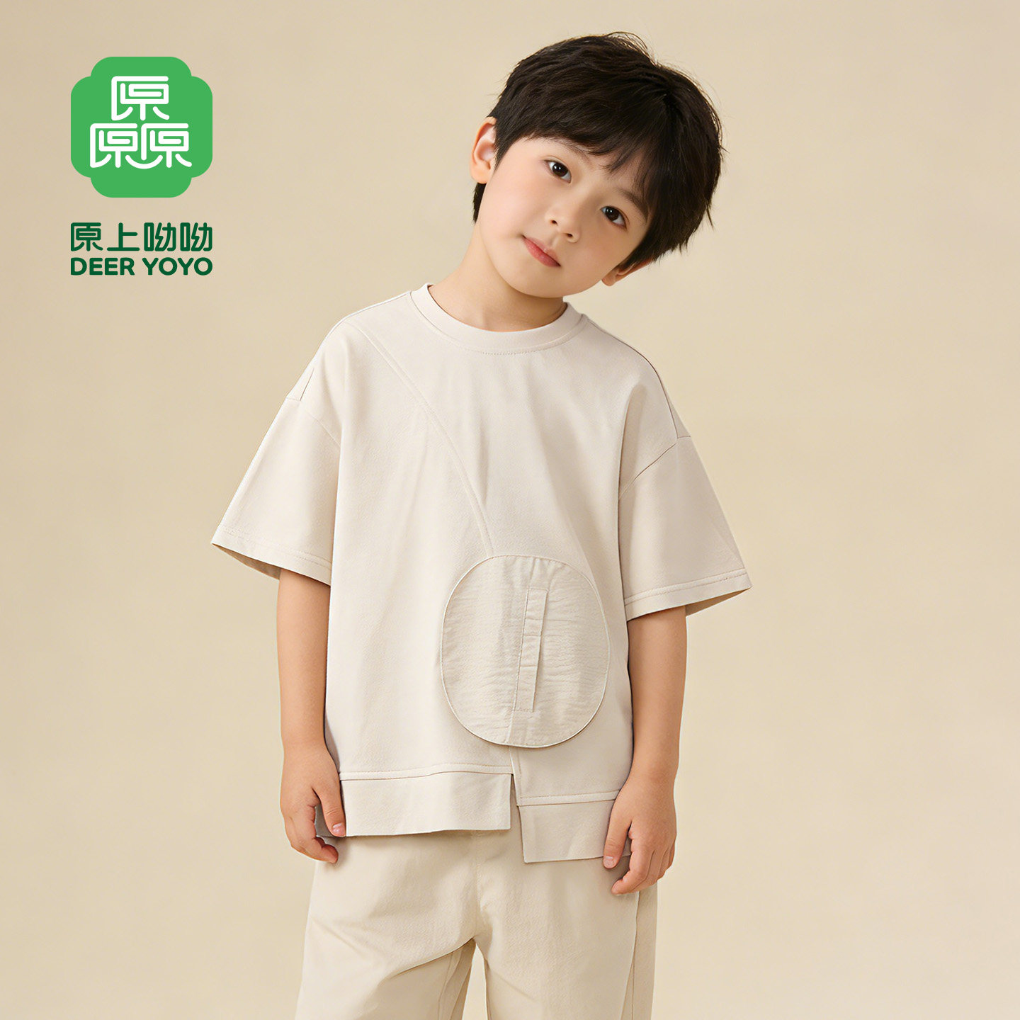 厵2026年夏季新款童装男童宝宝小男孩圆领T恤上衣衬衫短袖国风