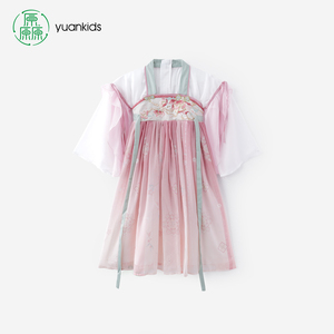厵女童汉服春季新款儿童中国风古装襦裙超仙唐装连衣裙女宝演出服