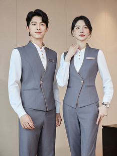 西装马甲套装工装职业套装男女高端新中式酒店餐饮前厅接待工作服