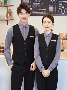 职业马甲套装男女酒店服务员工作服高端餐厅餐饮饭店KTV酒吧工装