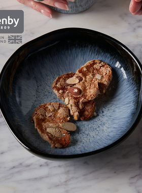 denby丹碧英国进口黑露陶瓷盘子深盘家用西餐盘异型创意餐盘餐具