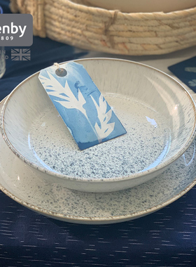 denby丹碧英国进口窑迹湛蓝欧式陶瓷碗意面碗创意餐具家用沙拉碗