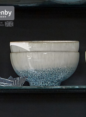 denby丹碧英国进口窑迹湛蓝欧式饭碗家用餐具陶瓷碗燕麦碗