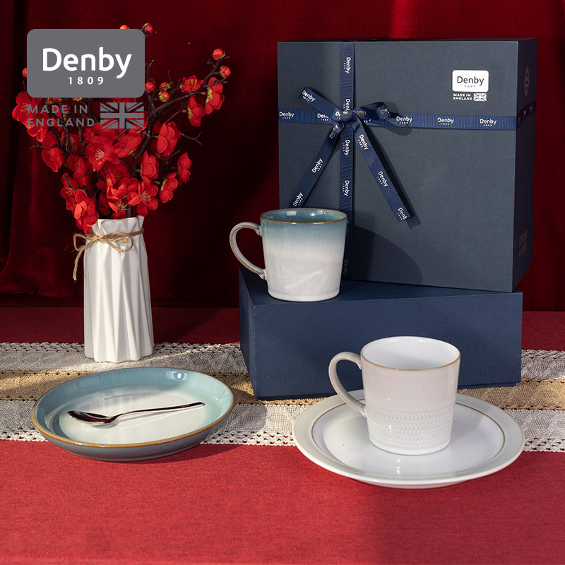【新婚礼物】denby丹碧进口陶瓷马克杯盘子一人食餐具套装礼盒装