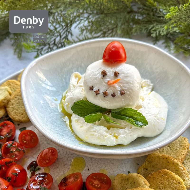 denby丹碧英国进口窑迹青绿陶瓷盘子盘子家用西餐异型创意餐盘