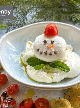 denby丹碧英国进口窑迹青绿陶瓷盘子菜盘家用西餐异型创意餐盘