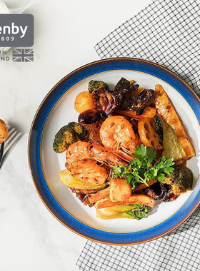 denby丹碧英国进口餐具平盘欧式家用西餐盘陶瓷水果盘 帝王蓝