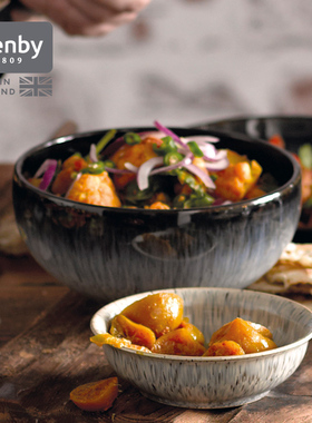 denby丹碧英国进口欧式陶瓷碗家用拉面碗创意餐具泡面碗汤碗 黑露