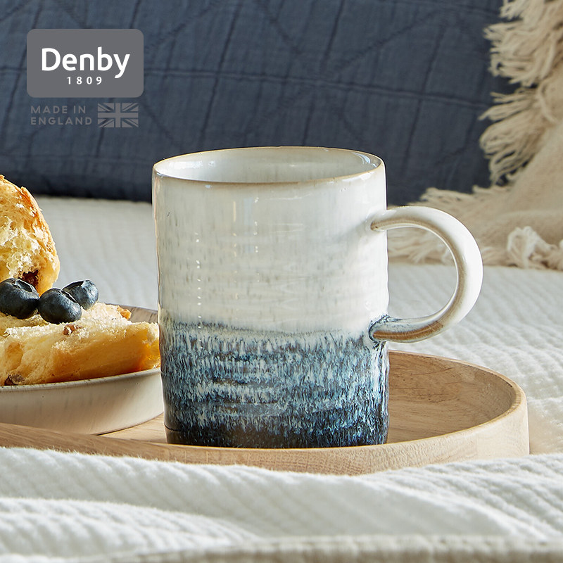 denby丹碧英国进口窑迹湛蓝马克杯陶瓷杯咖啡杯水杯创意对杯礼物
