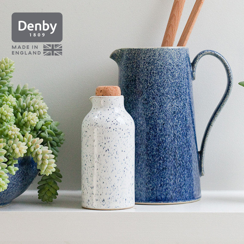 denby丹碧英国进口收纳罐陶瓷调味瓶家用厨房密封罐花瓶 艺匠蓝