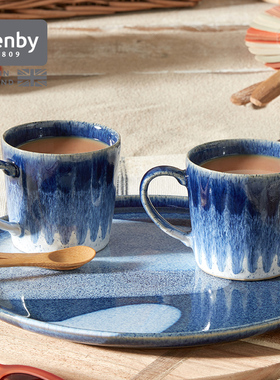 denby丹碧进口叠蓝马克杯陶瓷杯子咖啡杯家用水杯男生礼物礼盒