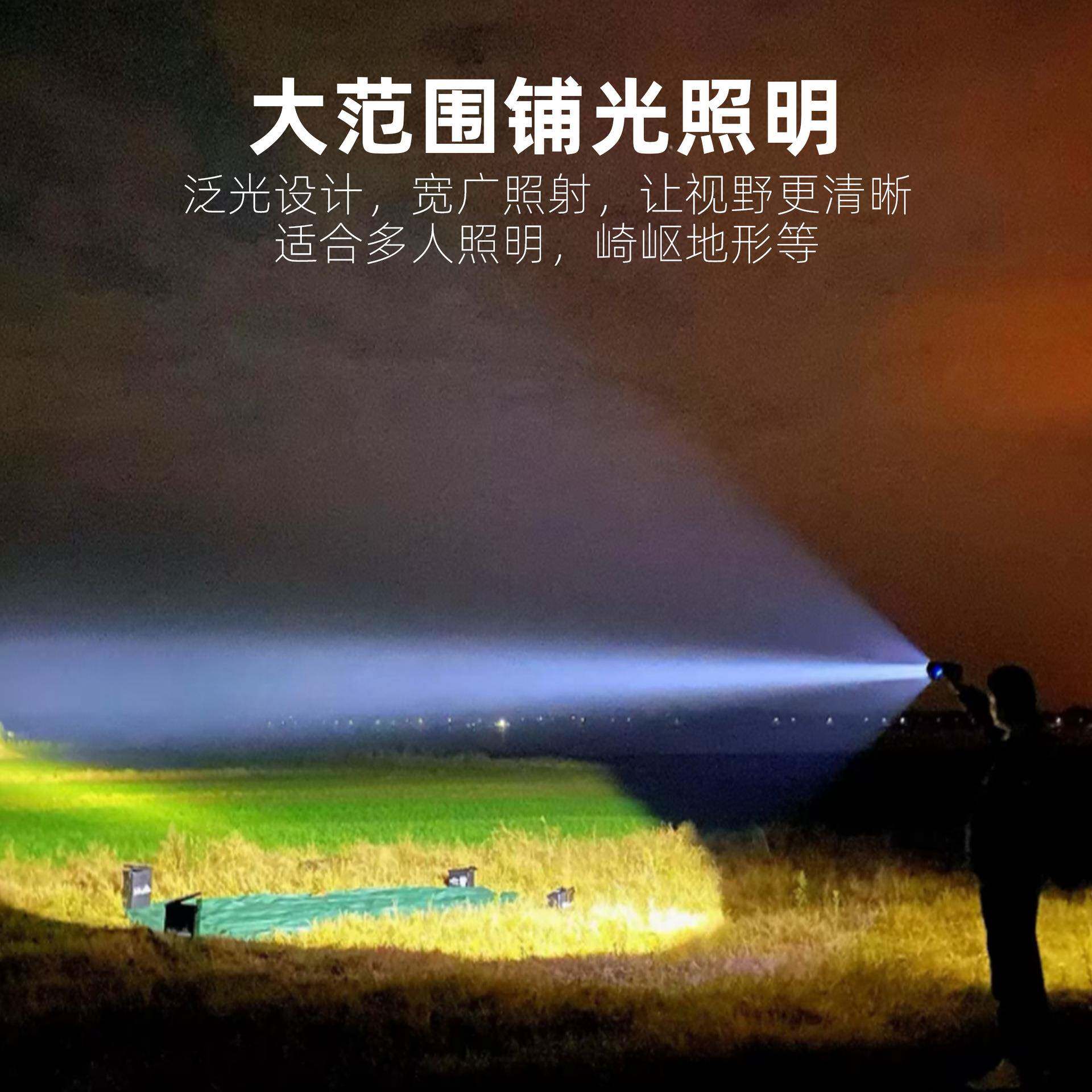 T6强光手电筒led可充电户外自行车远射铝合金变焦防水垂钓照明灯