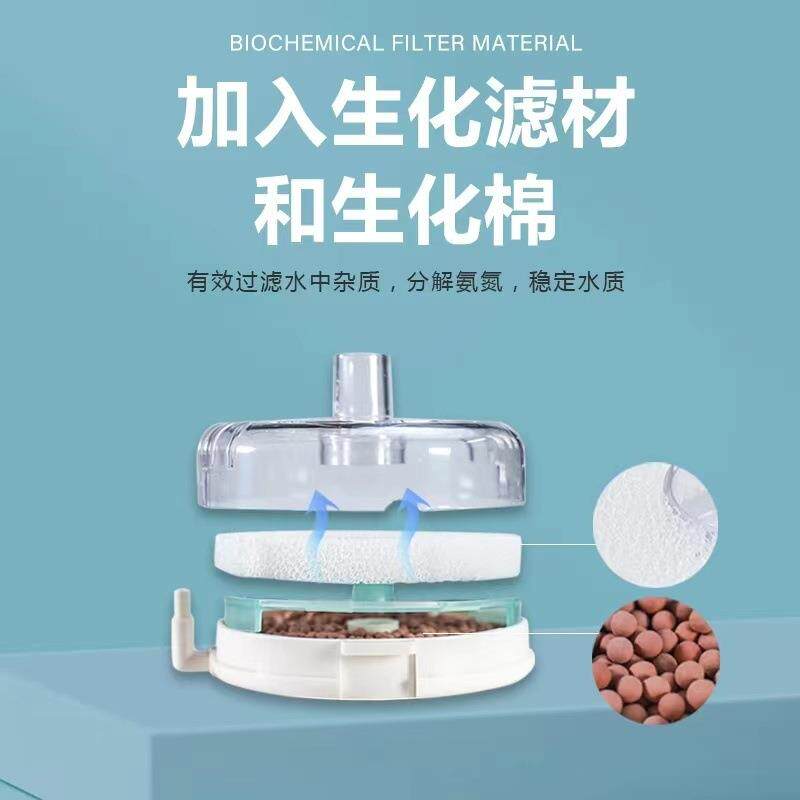 鱼缸水妖精增氧过滤器净水培菌三合一小型吸便器超静音亚马逊