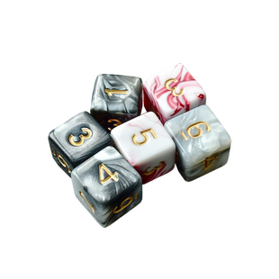 正印坊彩色金属骰子数字筛子大理石圆角筛子教具游戏道具色子