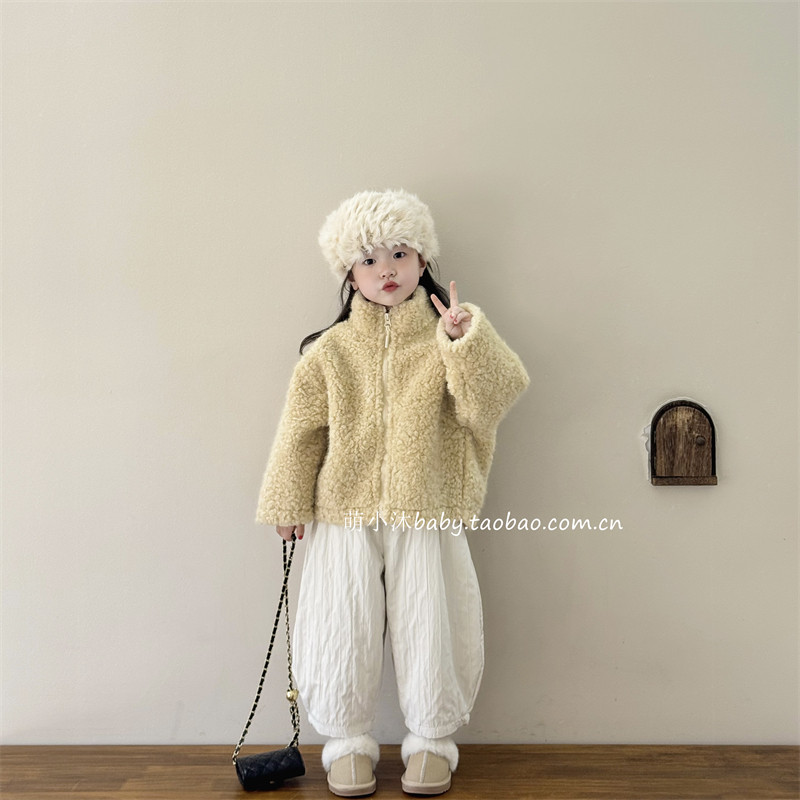 儿童洋气厚款外套2025新款韩版男女童冬季一体羊羔绒宽松毛毛外衣,童装/婴儿装/亲子装,普通外套,淘宝优惠券,粉丝福利购,淘宝优惠卷