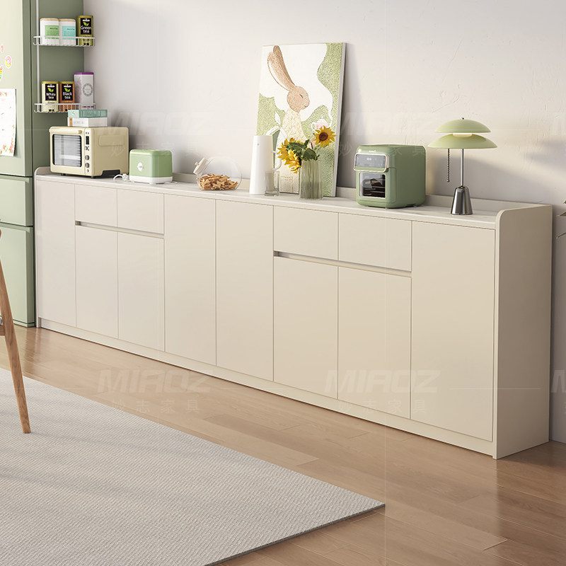 餐边柜靠墙一体储物柜奶油风客厅茶水柜厨房置物家用柜沙发靠背柜