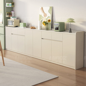 餐边柜靠墙一体储物柜奶油风客厅茶水柜厨房置物家用柜沙发靠背柜