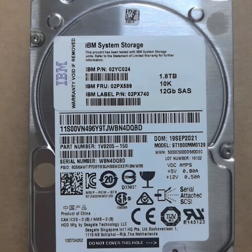 IBM 02PX589 02YC024 02PX740 1.8T SAS 10K 2.5寸存储硬盘V5000E