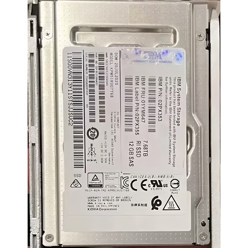 零通电 健康百分百 IBM 02PX353 01YM647 02PX355 7.68T SAS SSD