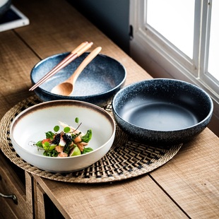 碗家用菜盘陶瓷深盘餐盘日式餐具盘子特别好看的高级汤碗饭碗复古