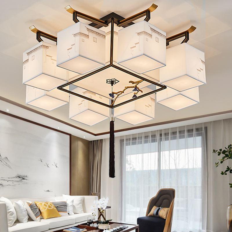 新品MN新中式h吸顶灯中国风客厅主卧室灯简约复古餐吊灯全屋家定