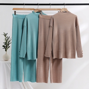 suit set fall piece two women knit loose winter Fashion 2023