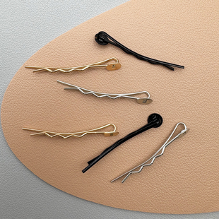 镀金发夹DIY饰品配件加厚波浪托盘弧形一字夹边夹头饰手工材料