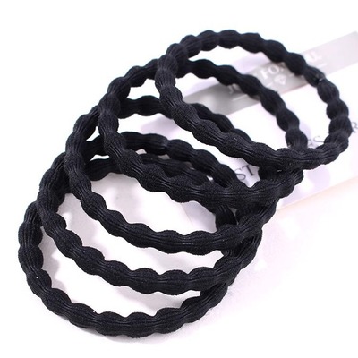 藕节橡皮筋女扎头发黑色高弹力耐用发圈皮套头绳豌豆发圈头饰品