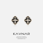 暗黑风十字架礼花黑板材耳钉时尚 气质耳饰925纯银针耳环感女