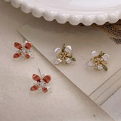 小众气质轻奢花朵感冷淡风耳环小巧气质简约时尚 百搭精致耳饰