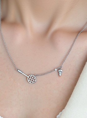 同款羽毛球项链男女小众吊坠情侣礼物运动风配饰饰品团队礼物