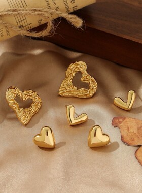 法式金属感几何交叉耳钉欧美ins网红时尚简约几何气质耳环女