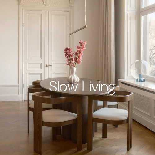 Slow Living中古实木餐椅家用复古靠背椅设计师休闲椅扶手椅书房