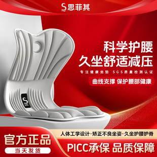 思菲其人体工学护腰坐垫矫正坐姿办公室座椅腰靠久坐神器支撑靠垫