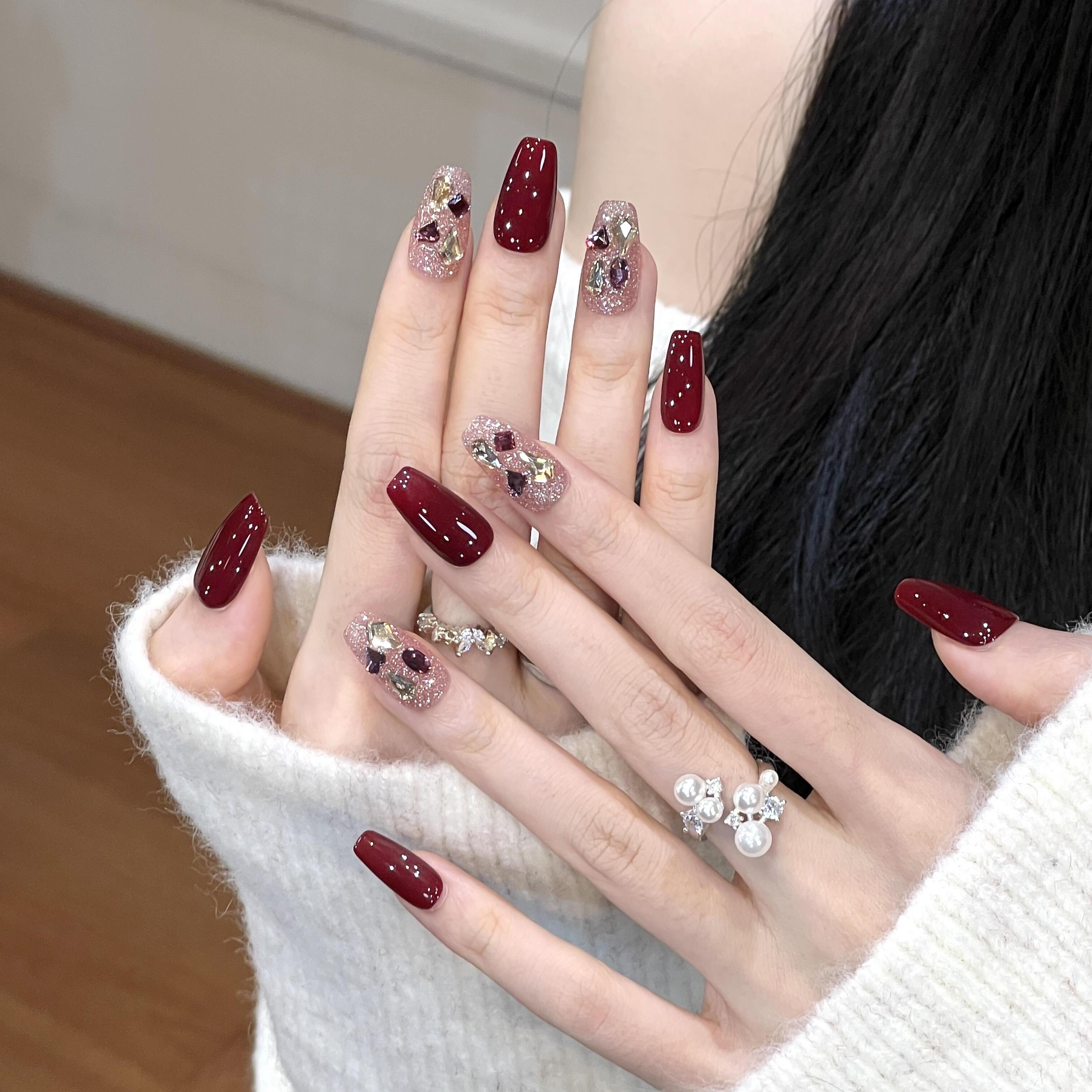 纯手工穿戴甲2025年新款爆闪钻