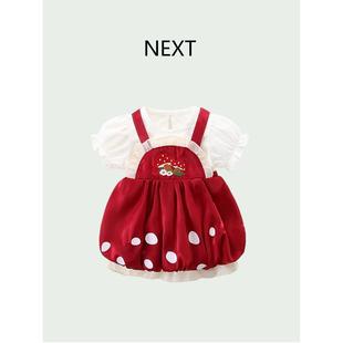 连衣裙两件套2023新款 周岁女宝宝背带公主裙套装 薄款 NEXT婴儿夏季