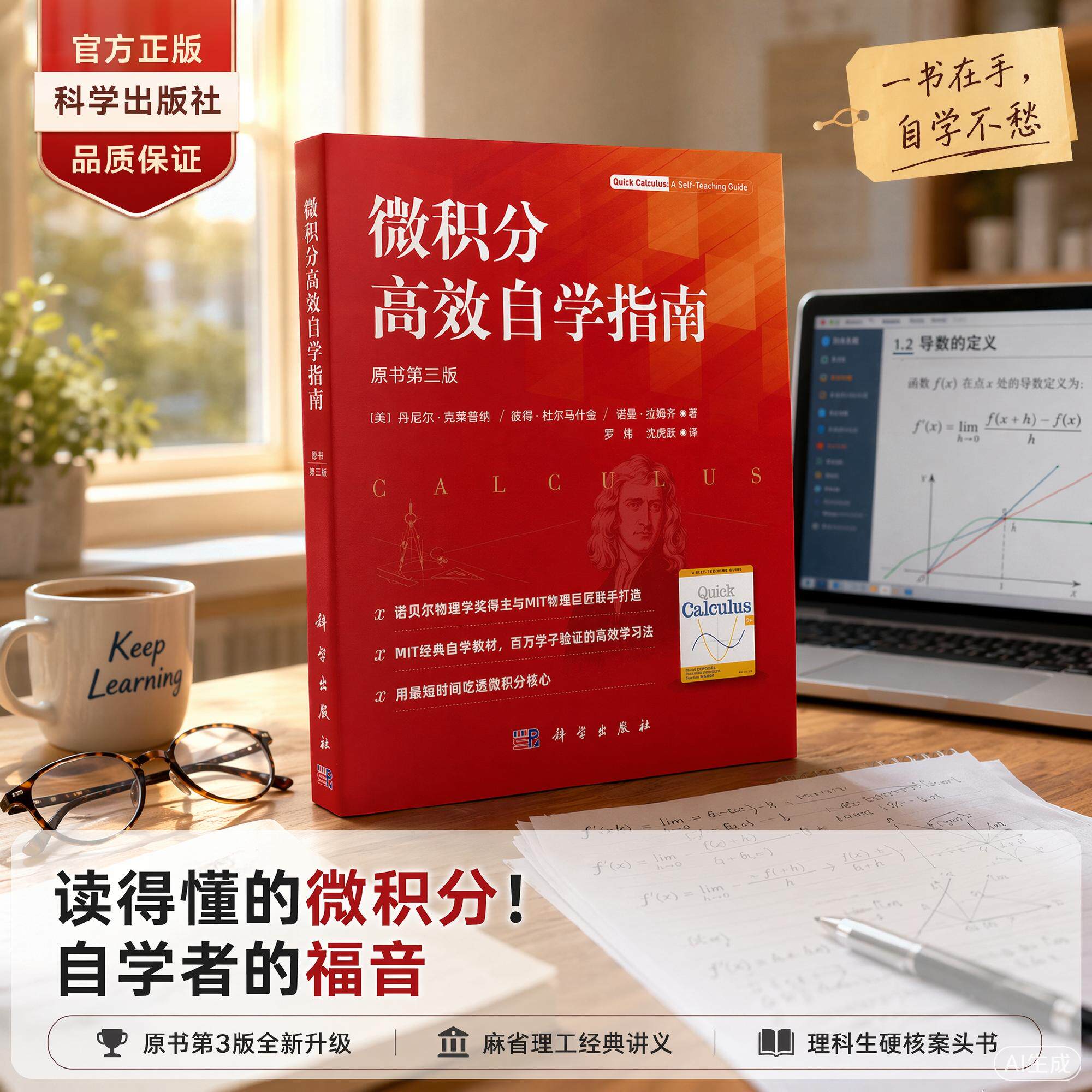 微积分高效自学指南(原书第三版)(美)丹尼尔·克莱普纳 (美)彼得·杜尔马什金 (美)诺曼·拉 9787030859907