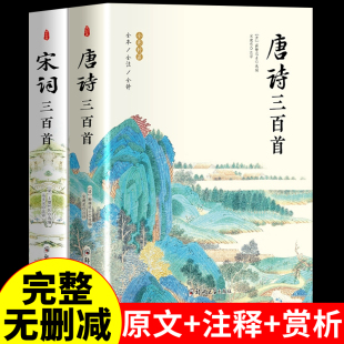 全套2册 唐诗宋词三百首正版全集鉴赏辞典中国古诗词大会全解详注赏析原著完整版新注诗词格律译注精选熟读中华古诗文书籍成人版