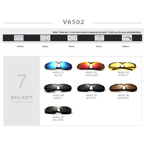 VEITHDIA Aluminum Magnesium Mens Polarized Sun glasses