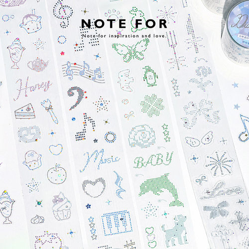 NOTE FOR 立体烫印模切PET胶带 钻石宣言系列 古早千禧风手帐胶带
