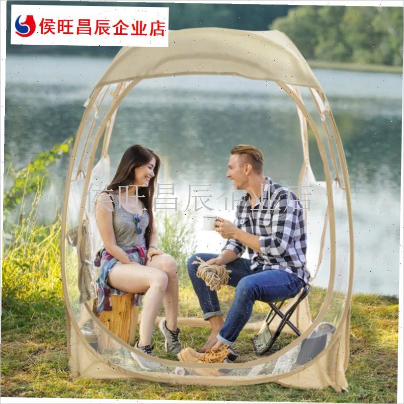 单人隔离钓鱼棚晒背晒太阳理髲防风帐篷摆摊保暖V直播保温室透明