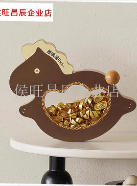 上有钱摆件客厅j旺宅马年吉祥物小马客厅轻奢高档新年装饰摆件