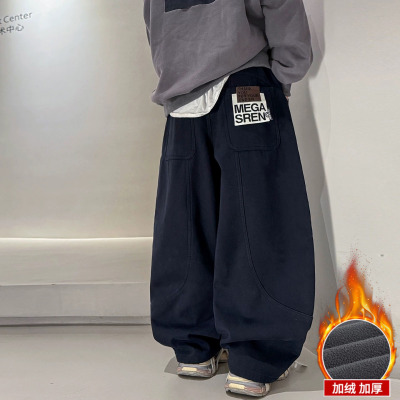 男童秋冬款裤子加绒厚2025