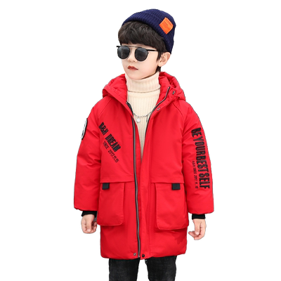 男童冬装棉衣2025新款儿童红色棉袄加厚洋气男孩羽绒棉服冬季外套
