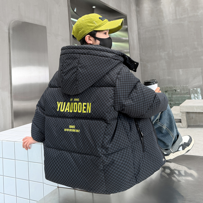 男童棉服冬季外套2025新款儿童中长款大童羽绒棉衣男孩加厚冬装潮