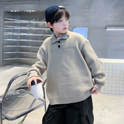 男童毛衣秋冬款2025新款男孩加厚冬季加绒中大儿童打底衫针织衫潮