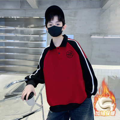 男童秋冬款卫衣加绒厚2025