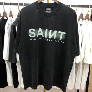 TEE MICHAEL 水洗做舊破壞短袖 T恤男女潮 25fw新款 SAINT